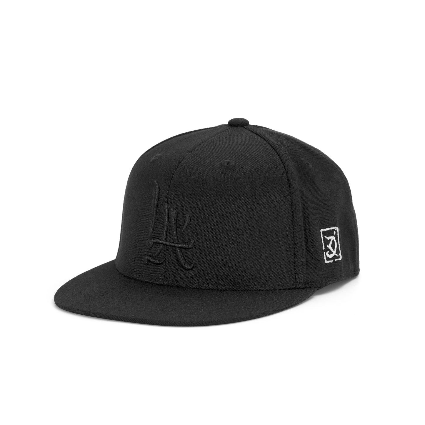 LA Brush Calligraphy Hat Black on Black