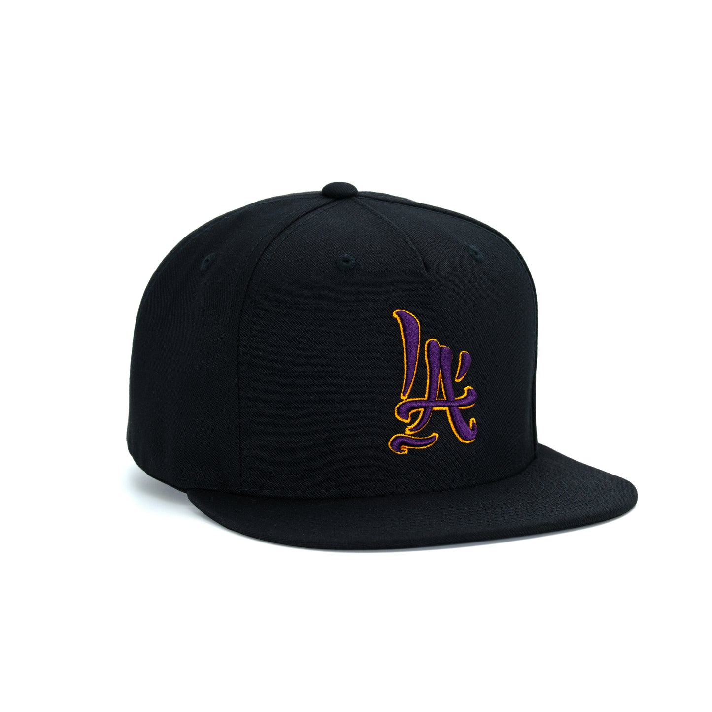 LA Brush Calligraphy Hat in Black Purple/Yellow
