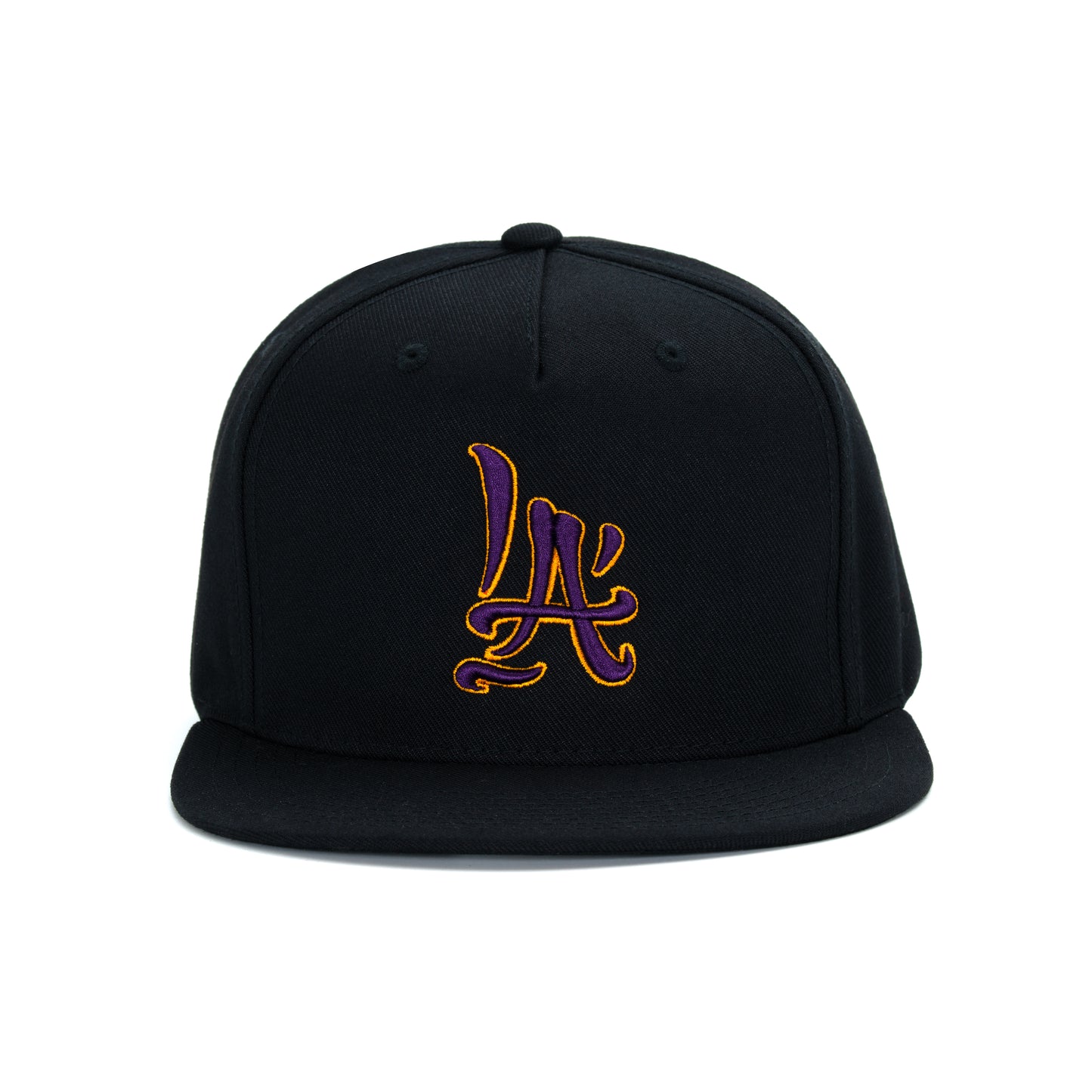 LA Brush Calligraphy Hat in Black Purple/Yellow