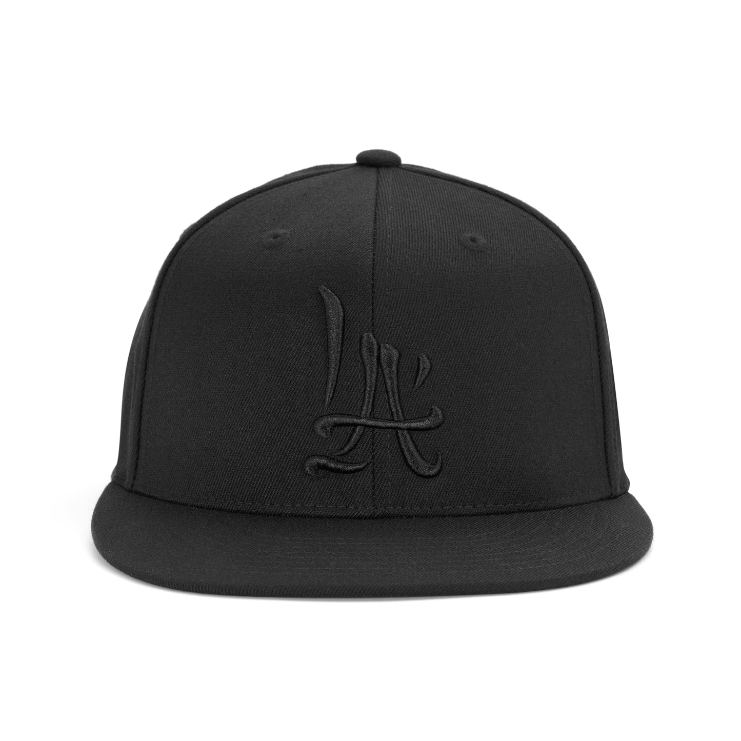 LA Brush Calligraphy Hat Black on Black