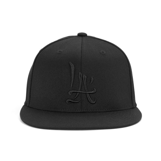 LA Brush Calligraphy Hat Black on Black