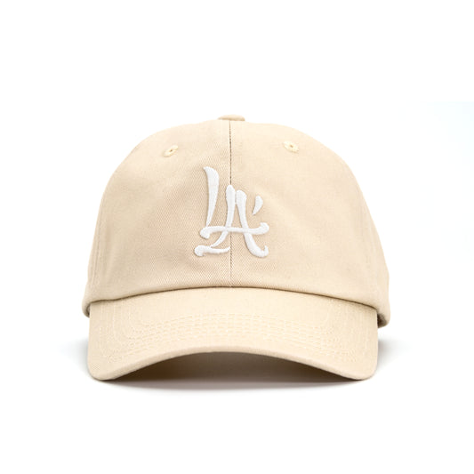 LA Brush Calligraphy Dad Hat Khaki