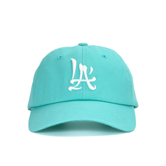 LA Brush Calligraphy Dad Hat Aqua Mint