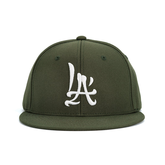 LA Brush Calligraphy Hat in Olive